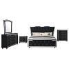 Lorient LED Upholstered Wingback Black Bed