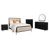 Arini Upholstered Panel Cream and Black Bed