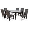 Averill Rectangular White Marble Top Coffee Bean Dining Table