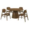 Franklin Round Pedestal Base Dining Dark Brown Dining Table