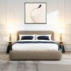 Erica Dark Beige Tweed Platform Bed