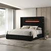 Garner Black & Gray Corduroy Bed
