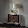 Jamonica Glossy Wood Grain Top & Gold Nightstand