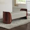 Jamonica Glossy Wood Grain Top & Gold Bench