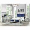 Varian Upholstered Blue Velvet Bed
