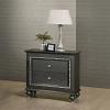 Kaitlyn Metallic Gray Finish Nightstand