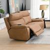 Chavis Brown Leather Aire Power Motion Reclining Loveseat