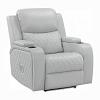 Elonzo Light Gray Leatherette Power Motion Recliner