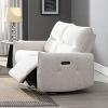 Lalisa Cream Chenille Power Motion Reclining Loveseat