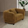 Lennox Brown Chenille Accent Chair with Pillow