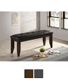 Dalila Leatherette Upholstered Wood Dining Bench