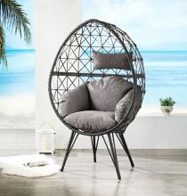 Aeven Geometric Weave Design Patio Lounge Chair