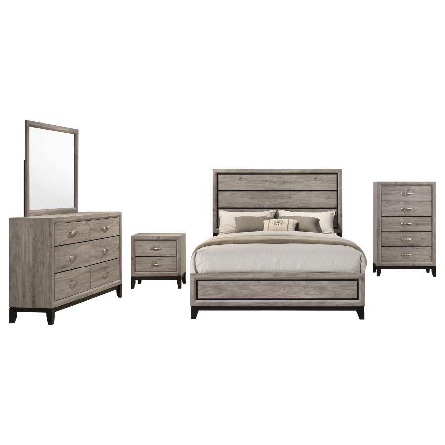 Valen Structured Framing Light Taupe Bed