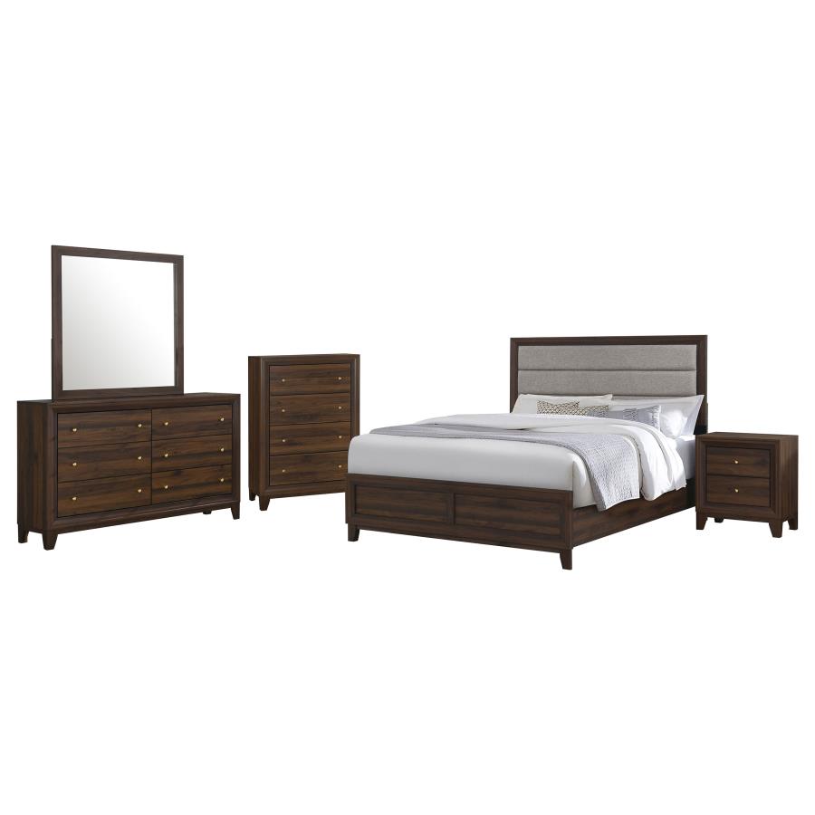 Welsley 50-inch Upholstered Walnut Bed