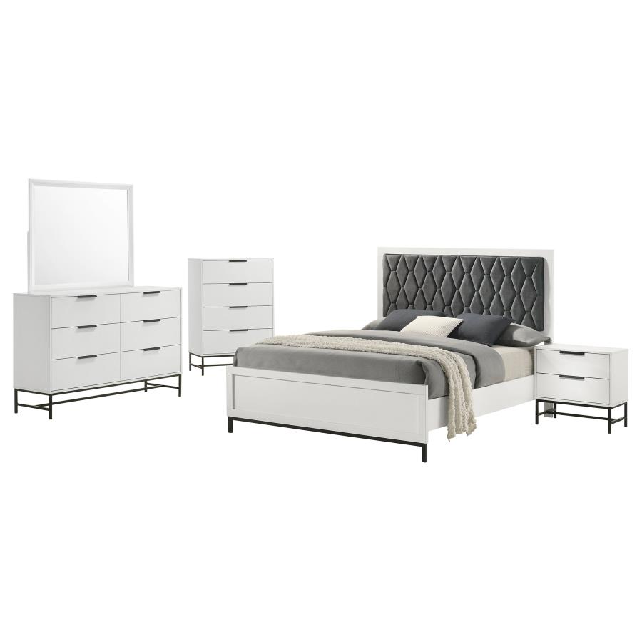 Sonora Upholstered White Bed