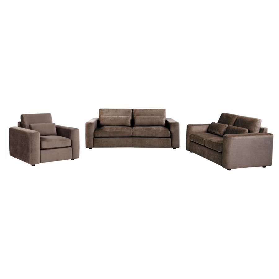Amador Upholstered Track Arm Chocolate Sofa