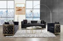 Fergal Metal Gold Base Sofa with 4 Pillows