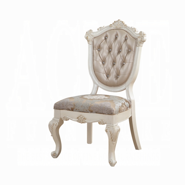 Chantelle Rose Gold Synthetic Leather Side Chair Set of 2