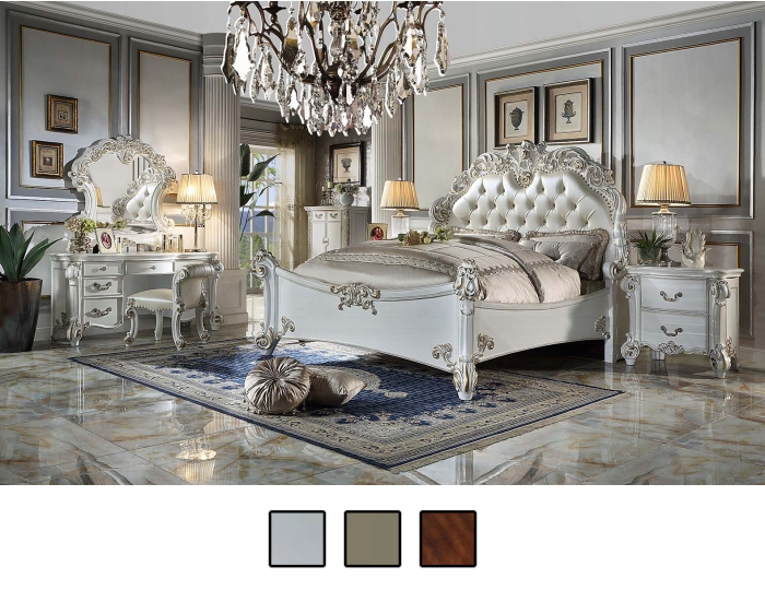 Vendome Traditional Button Tufted Victorian Style Bed