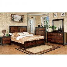 Patra Transitional Acacia Panel Bed