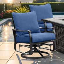 Segovia Transitional Swivel Glider Arm Chair - Set of 2