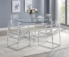 Keeling 47-inch Round Glass Top Acrylic Dining Table