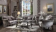 Versailles Traditional Silver Velvet and Antique Platinum Victorian Style Sofa Versailles Traditional Silver Velvet and Antique Platinum Victorian Style Sofa