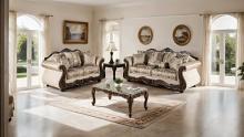 Andalusia Traditional Rolled Arms Sofa with Ornate Carved Details