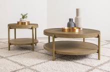 Arini Round Coffee Table With Storage Shelf