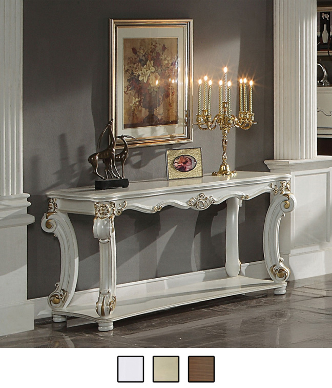 Vendome Rectangular Sofa Table with Scrolled Leg