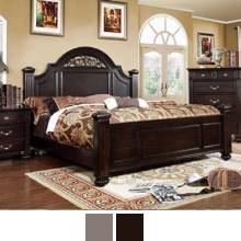 Syracuse Traditional Platform Bed with Floral Design in Headboard