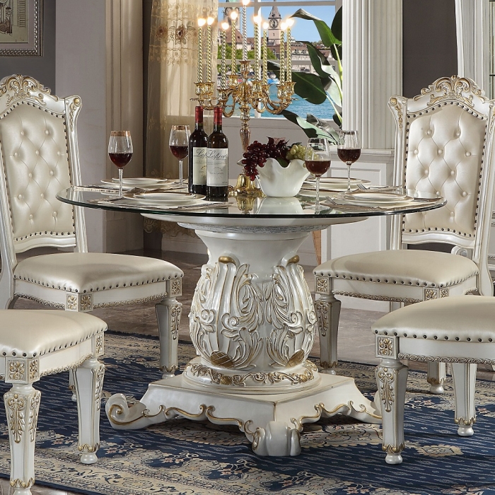 Vendome Antique Pearl Round Dining Table