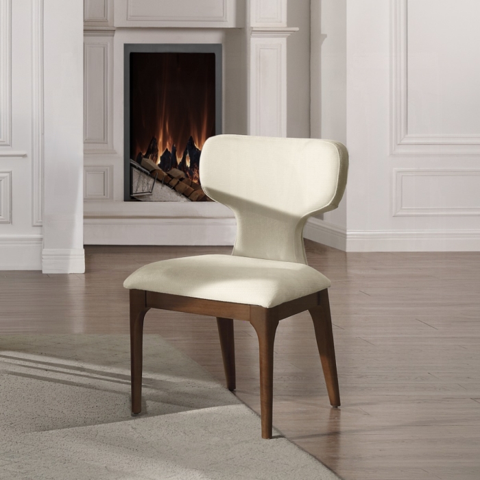Koen Beige Chenille Upholstered Side Chair Set of 2
