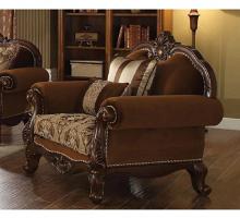 Jardena Traditional Carved Crown Chair with 2 Pillows