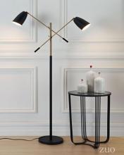 Tanner Retro Modern Brass & Black Floor Lamp
